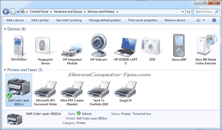 Devices and Printers should Devices and Printers should