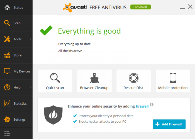 avast main interface