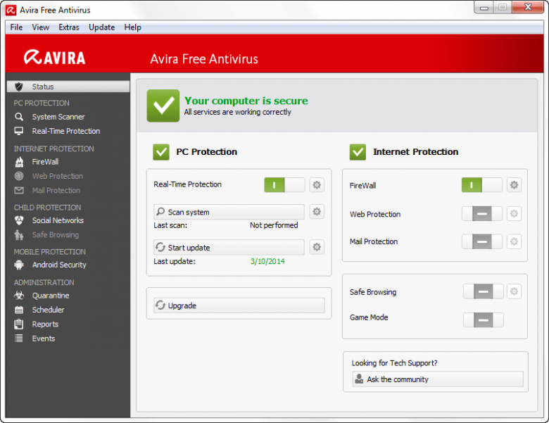 avira main interface resized