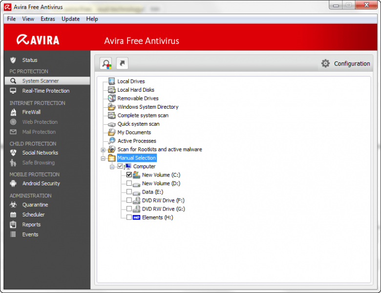 avira - scan options resized