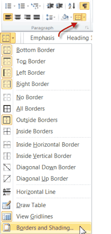 home tab borders